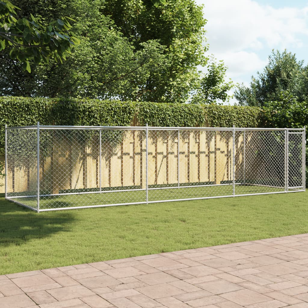 Vidaxl Dog Cage, With Door, Grey, 6X2X1.5 M, Steel