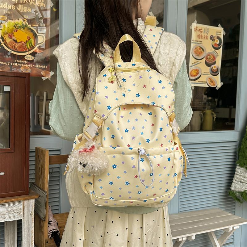Star Print Backpack Student Schoolbag Women's Commuter Backpack