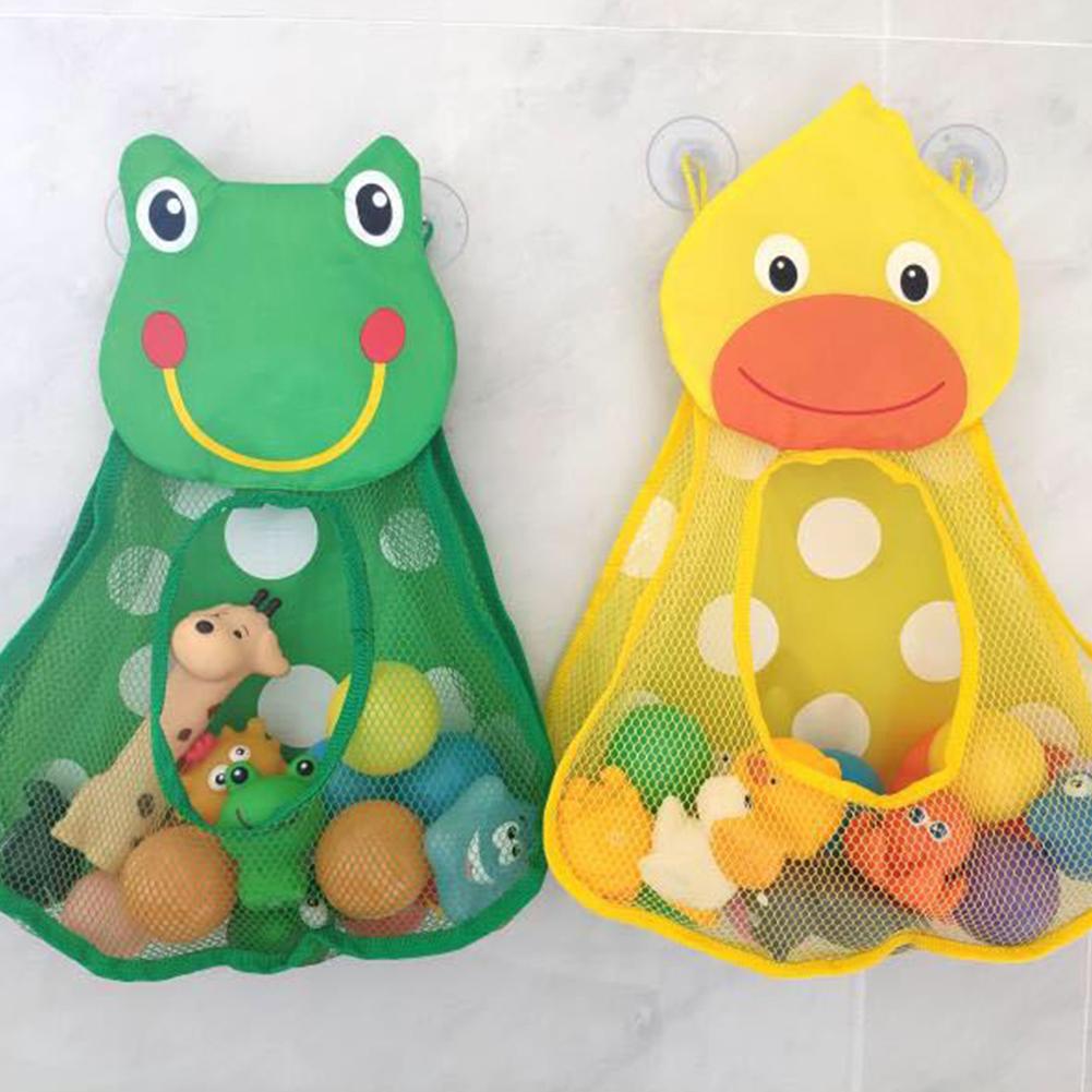 Cartoon Duck Frog Shape Storage  Bag With Suction Cup Bathroom Storage Hanging Bag