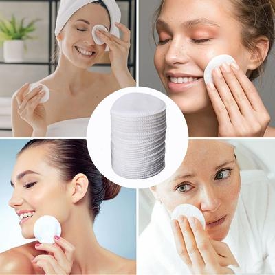 120pcs Round Disposable Makeup Remover Pads Soft Thick Three Floors Facial Cotton Wipes Overlock Embossing Dry Wet Use