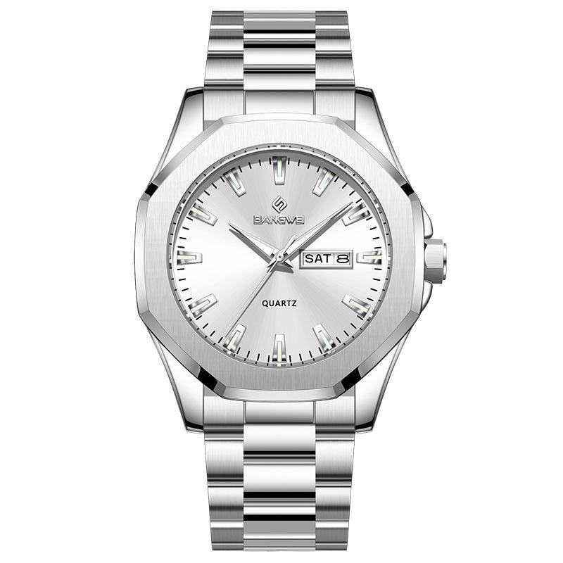 Luxury Men Wristwatch Waterproof Luminous Week Date Casual Man Clock Stainless Steel Quartz Fashion Men's Watches Reloj
