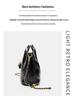 Black Argyle Basket Single Shoulder Handbag - High-End Retro Soft Leather Crossbody Bag for Women