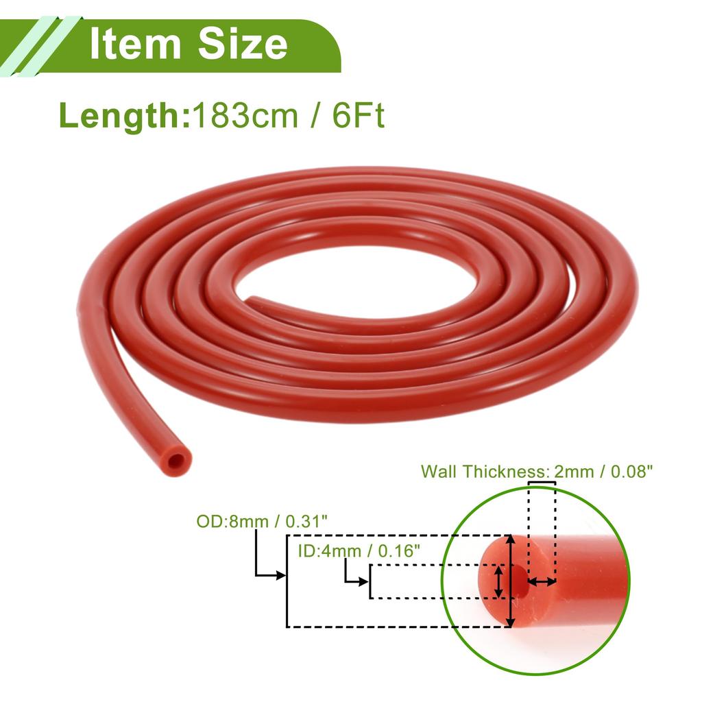 HOPESPANNER 6 Fuß 3/16" 4 mm Innendurchmesser 2 mm Dicke Ne-ss Silikon-Vakuumschlauch