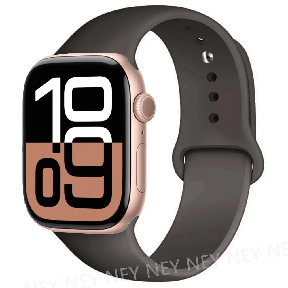 Silicone Band For Apple Watch Straps Ultra 2 49mm 45mm 44-40mm 41mm Sport Bracelet Apple Watch Series 10 42mm-46mm 8 7 6 5 SE 9