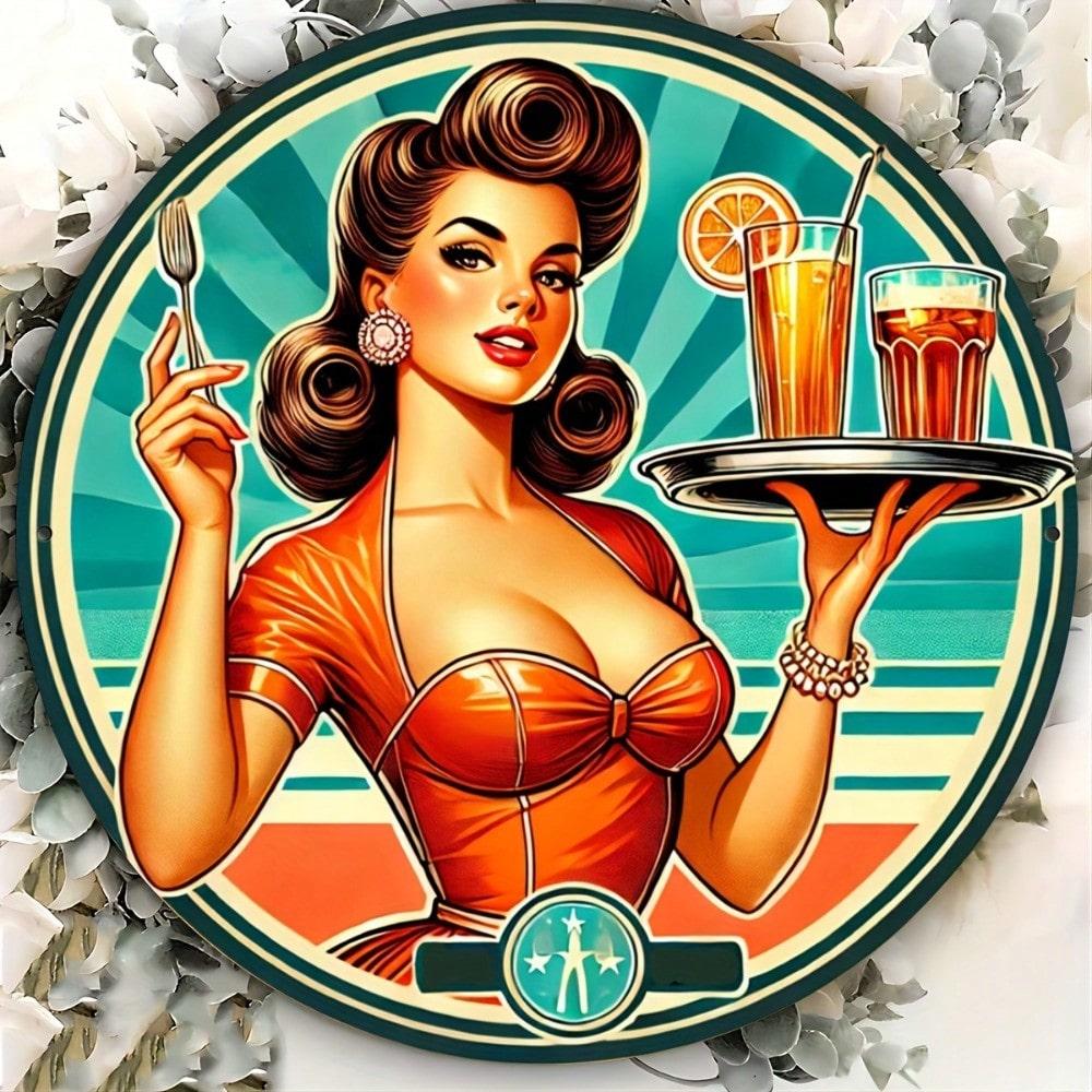 Vintage Retro Beer Wall Art Metal Tin Sign 20x20