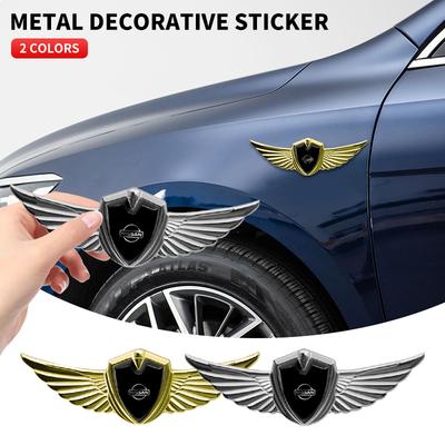 New 3D Wings Metal Shield Logo Metal Sticker Decorate Car Accessories For Nissan Nismo Teana Skyline Juke X-trail Almera Qashqai