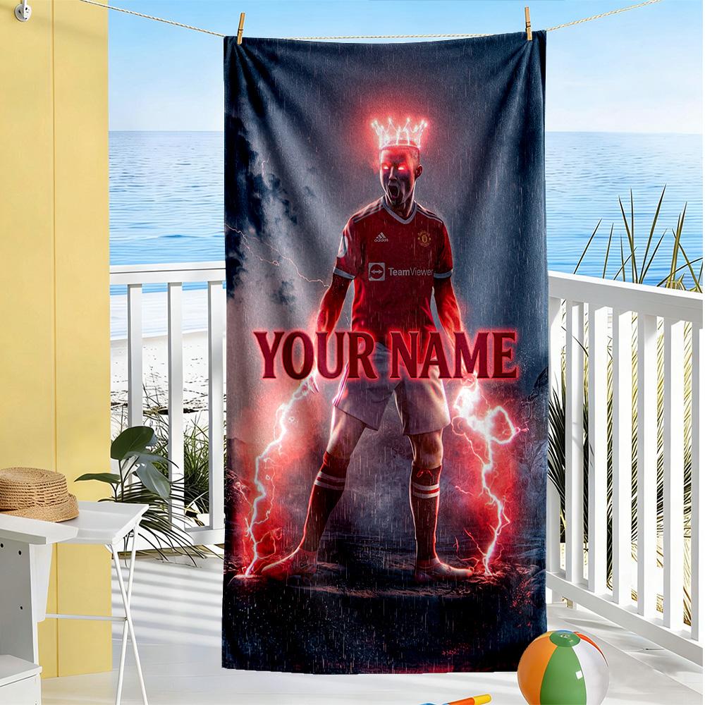 Cristiano Ronaldo Customizable Name Beach Towel Soft Durable Quick-Dry Portable for SwimmingBeachCamping Travel Beach AccessoriesGym