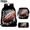 Football football 16 inch meal bag satchel three-piece pattern primary school backpack