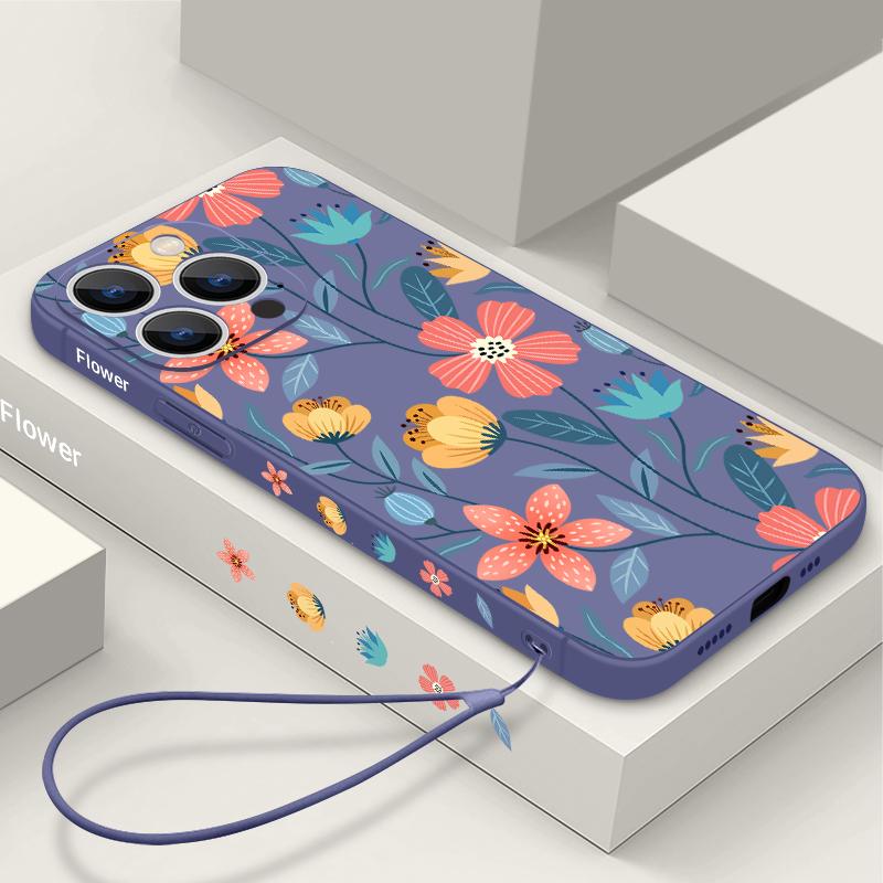 Ударопрочный чехол с цветочным принтом для iPhone 16 15 Pro Max 14 Plus 13 12 Mini 11 — фото 12