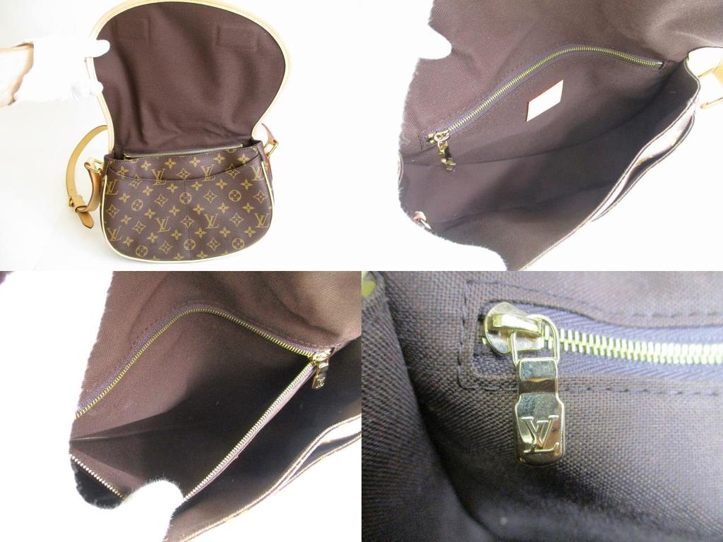 Authentic LOUIS VUITTON Monogram Brown Leather Crossbody Bag Menil Montan PM #9721  Open Box