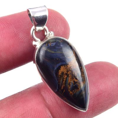 Natural Pietersite Gemstone 925 Solid Sterling Silver Jewelry Pendant 1.50" O4K09