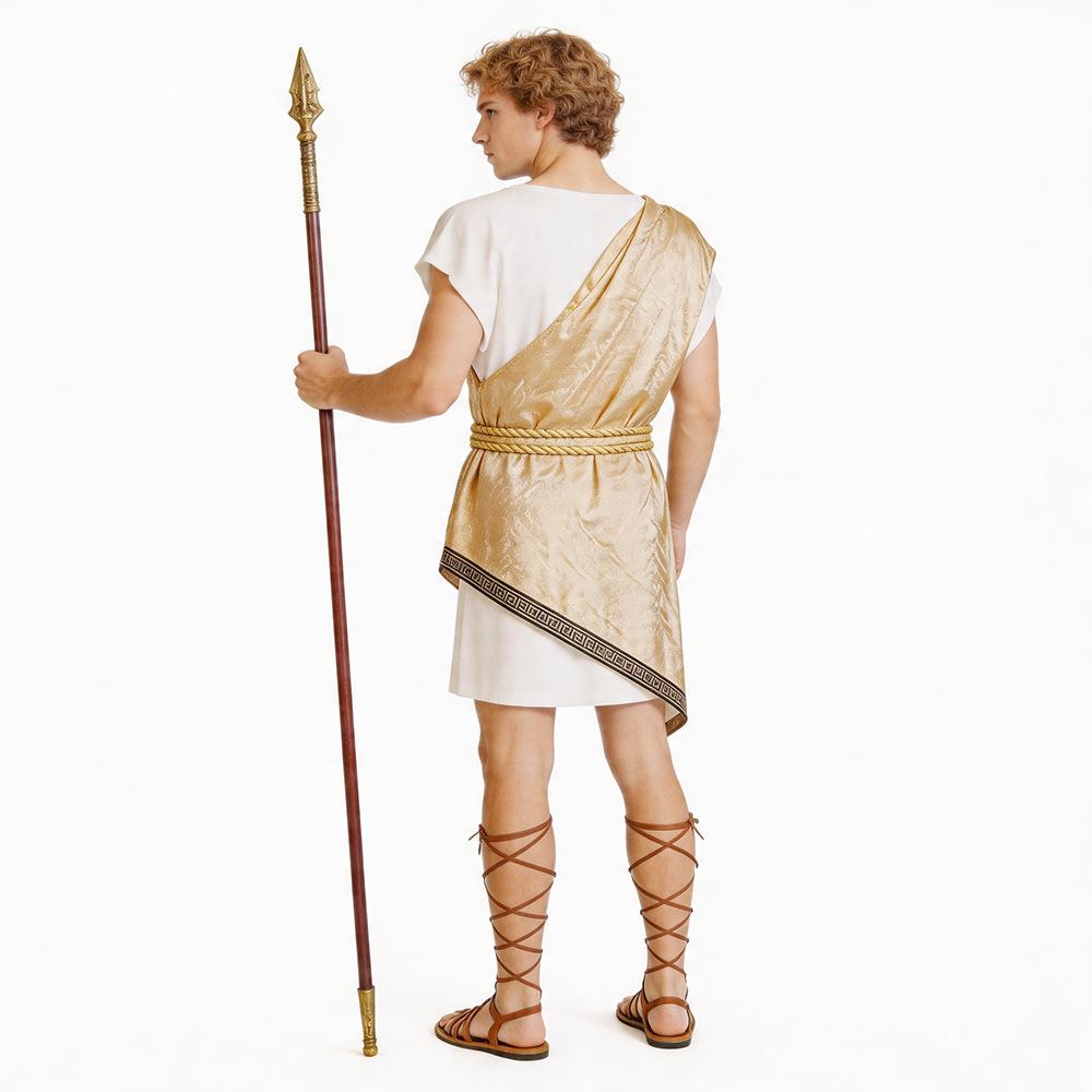 Roman Greek Warrior Costume for Men Medieval Spartan Tunic Halloween Cosplay Outfit Role Play Set