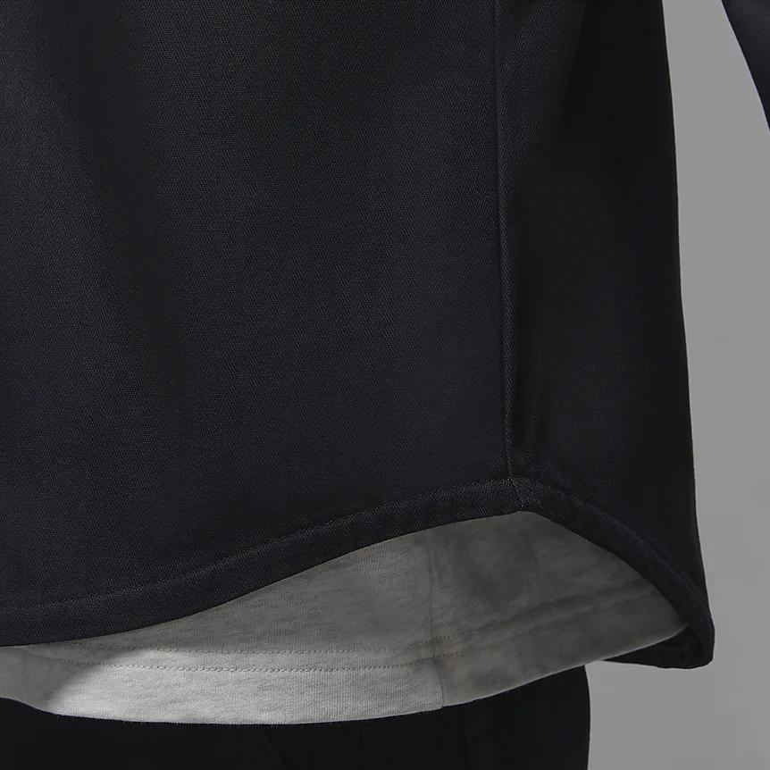 Jordan Essentials Cotton Polo Button Fashion Long Sleeve Shirt Men shirts Black FV7447010