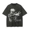 Jujutsu Kaisen Gojo T Shirt Hollow Purple Men Acid Wash Oversized Streetwear Anime Satoru Cotton Vintage Splatter Top Tee