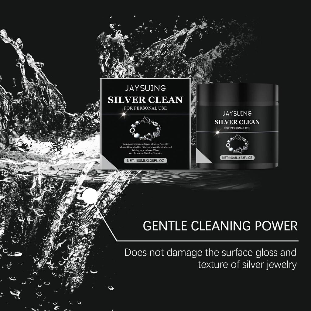 Jaysuing Silver Jewelry Cleaner 100ml, Tarnish Remover for Rings, Bracelets, Anti-Oxidation Jewelry Care Solution