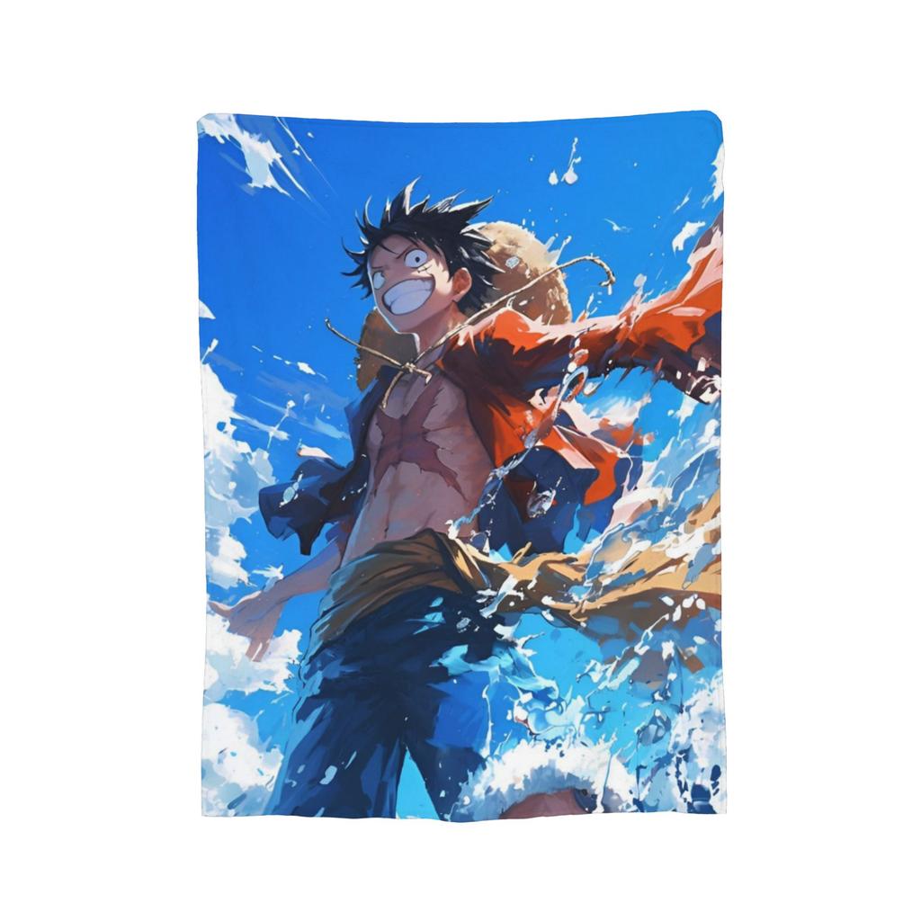 Luffy Roronoa Zoro Blanket Anime Wool Novelty Warm Throw Blankets for Home Restaurant Autumn/Winter,