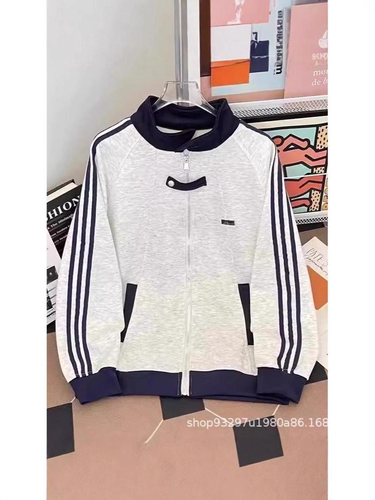 Unisex Retro Hong Kong Style Loose Hoodie with Long Sleeves and Three-Bar Design for Teens