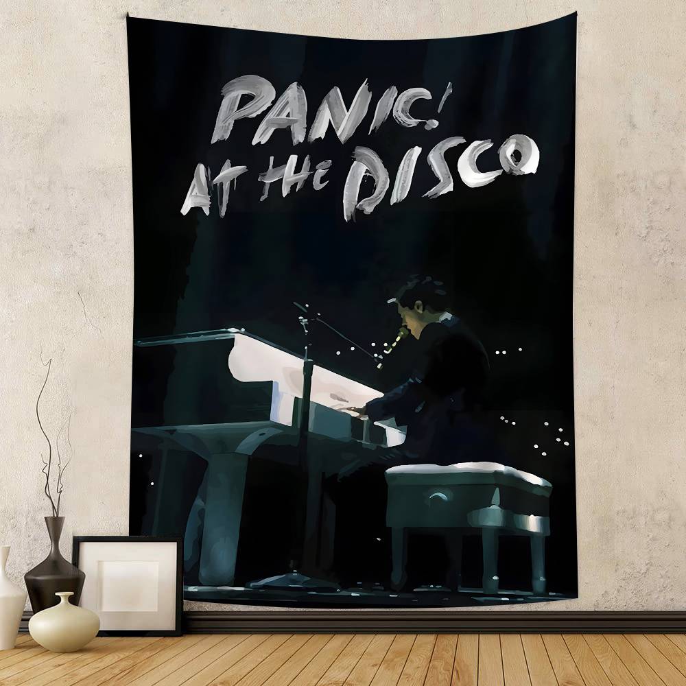 Стена с принтом группы PPanic At The Disco, Большой настенный гобелен, Арт, Научная фантастика, Комната, Домашний декор, Декор, Покрывало