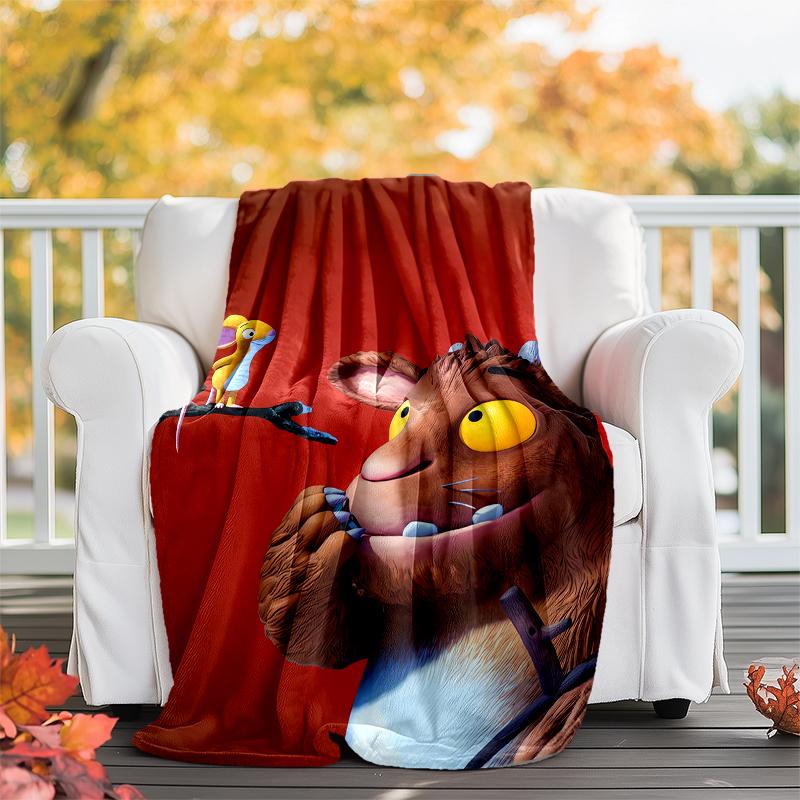Coperta stampata a tema Il Gruffalò - Perfetta per divano, letto, viaggi e uso all'aperto | Lavabile in lavatrice, accogliente e resistente.