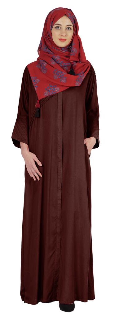 Bimba Islamic Clothes For Women Long Prayer Robe Maxi W  Printed Hijab Rayon Abaya Front Button Muslim