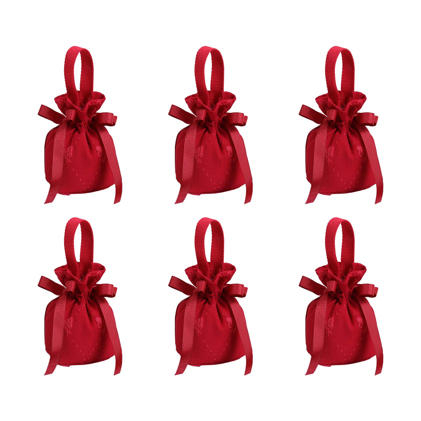 

6PCS Wedding Candy Bags Wedding Candy Boxes Drawstring Ribbon Bow Pouches Gift Box Creative Candy Packaging Bag 1