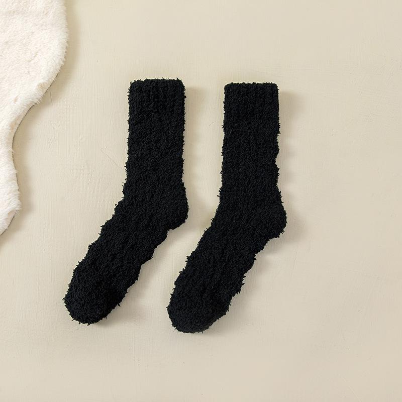 Women In Autumn and Winter with Velvet and Thick Warm Home Floor Indoor Sleeping Tube Socks
