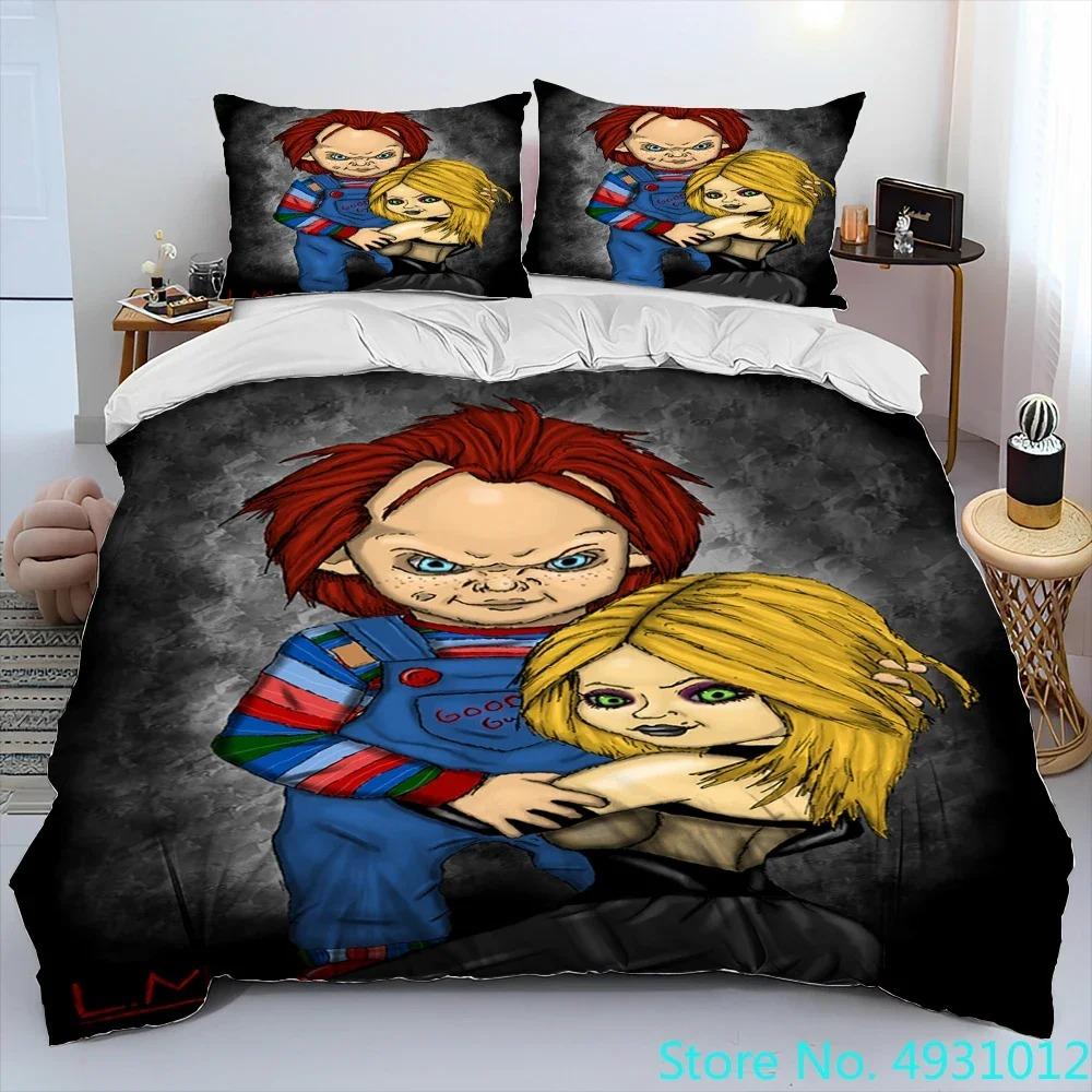 NUOVO Set Biancheria da Letto Chucky Film Horror Singolo Twin Matrimoniale Queen King Size Set Letto per Adulti Bambini Camera da Letto Biancheria per Adolescenti Migliori Regali