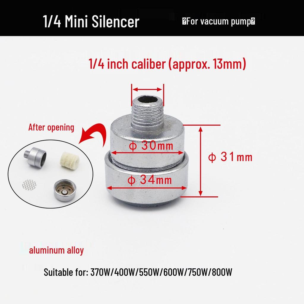 Oil-Free Air Compressor Kit: Direct-Coupled Pump, Silencer Muffler, Air Filter & Element.