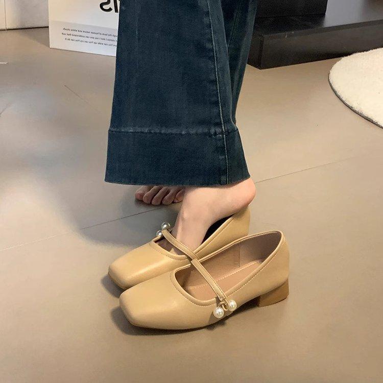 

Ziyan gentle fairy style with skirt French Mary Jane single shoes women s spring 2025 new versatile grandma shoes 40 абрикосовий