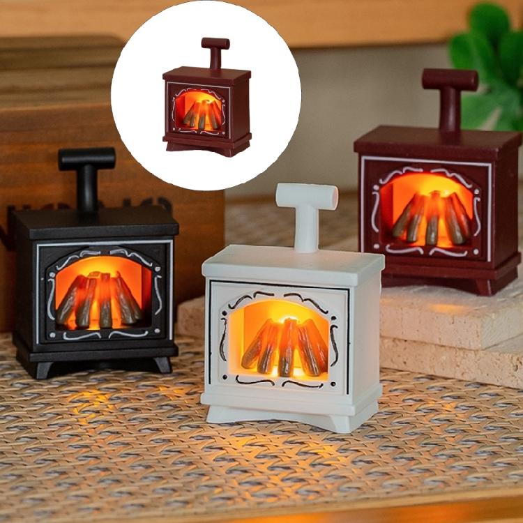 Interactive Miniature Fireplaces LED Light with Realistic Flame Safe for Children Pretend Play Doll House Scene Decoration