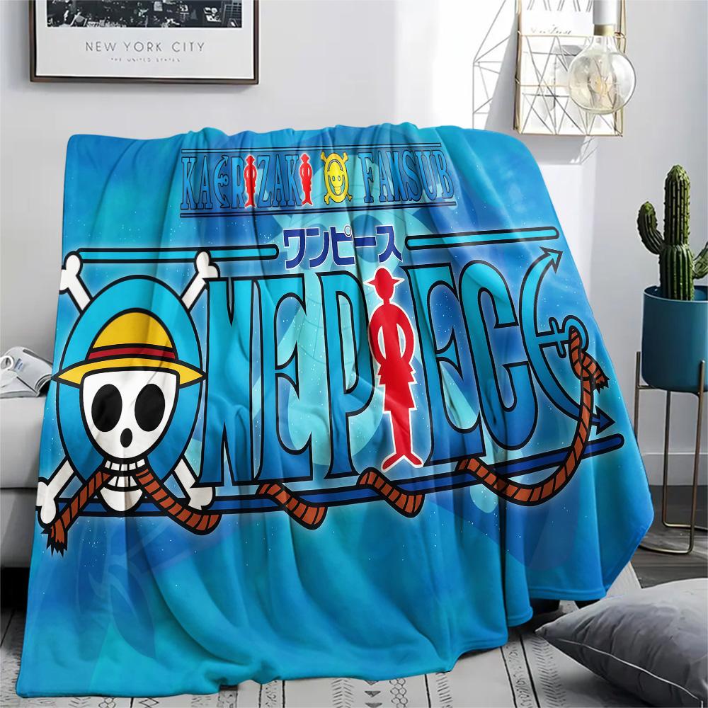 1PC Anime One Piece Patterned Flannel Blanket Suitable For All Seasons For Home Decor Warmth And Comfort Gifts Holiday Present