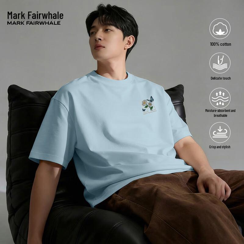 Mark Fairwhale Men's Pure Cotton Breathable Short-Sleeve T-Shirt