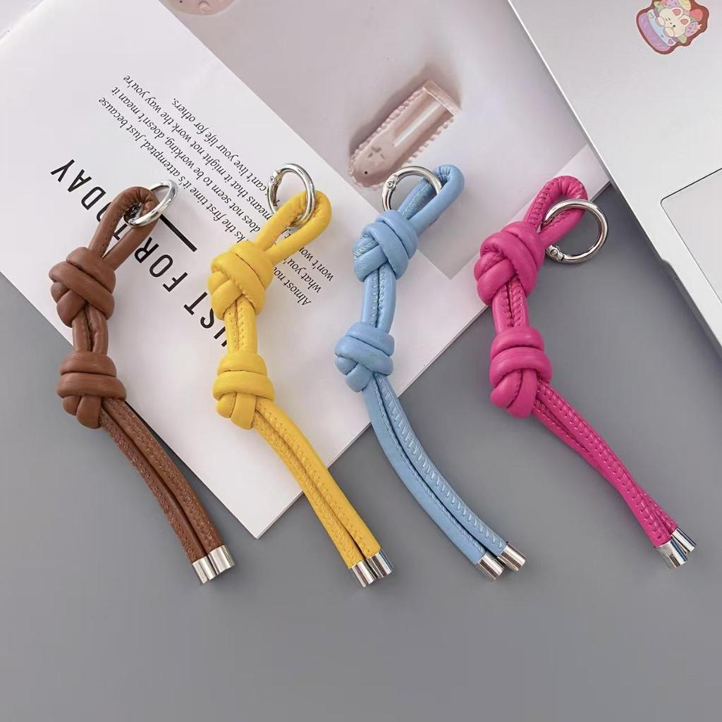 DIY Leather Weaving Car Keychain Pendant - Miu Series Bag Accessory