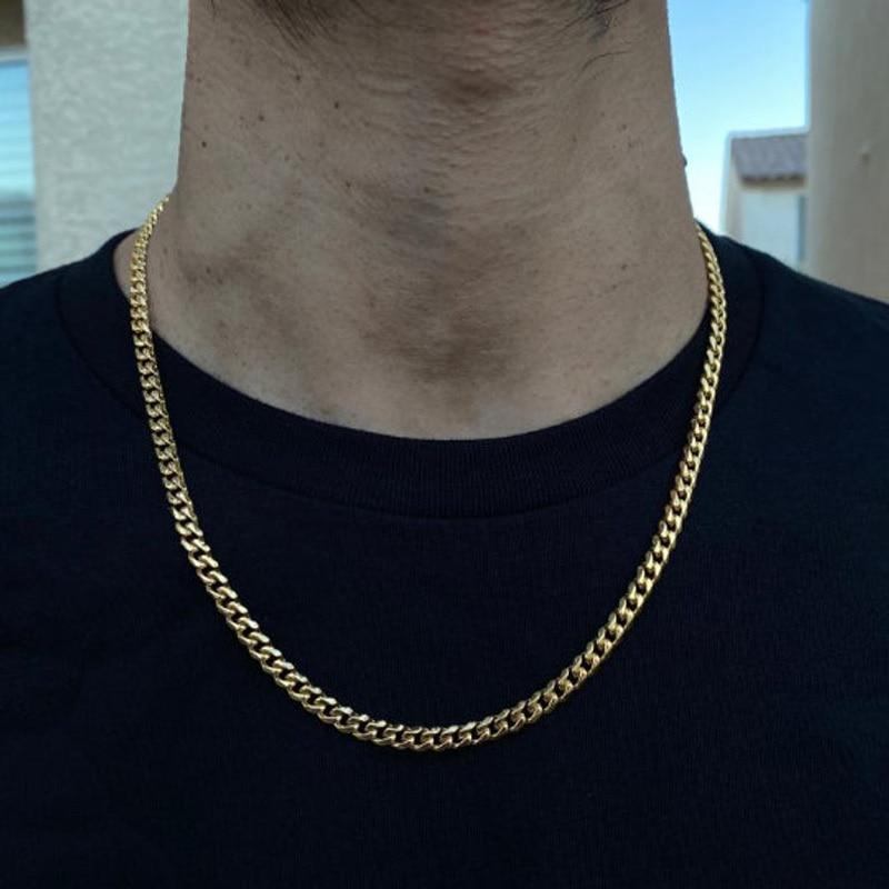Classic Men Necklace Width 4 To 8 MM Stainless Steel Long Necklace For Men Women Chain Jewelry