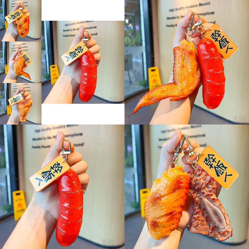 Realistic Food Keychain Cute Couples Gift Fun Novelty Bag Charm Key Accessory