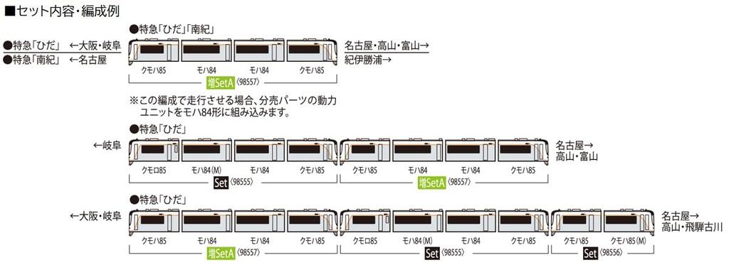 TOMIX N ölçü JR HC85 serisi hibrit araba uzatma seti A 98557 Demiryolu model treni