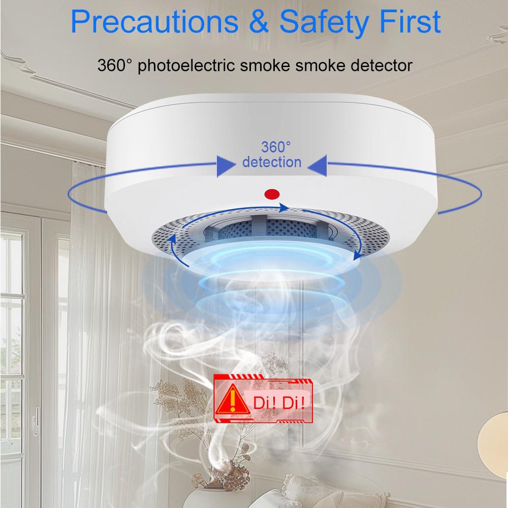 Graffiti WiFi Smoke Detector & Alarm with Tuya Zigbee 3.0 APP Remote Sensor