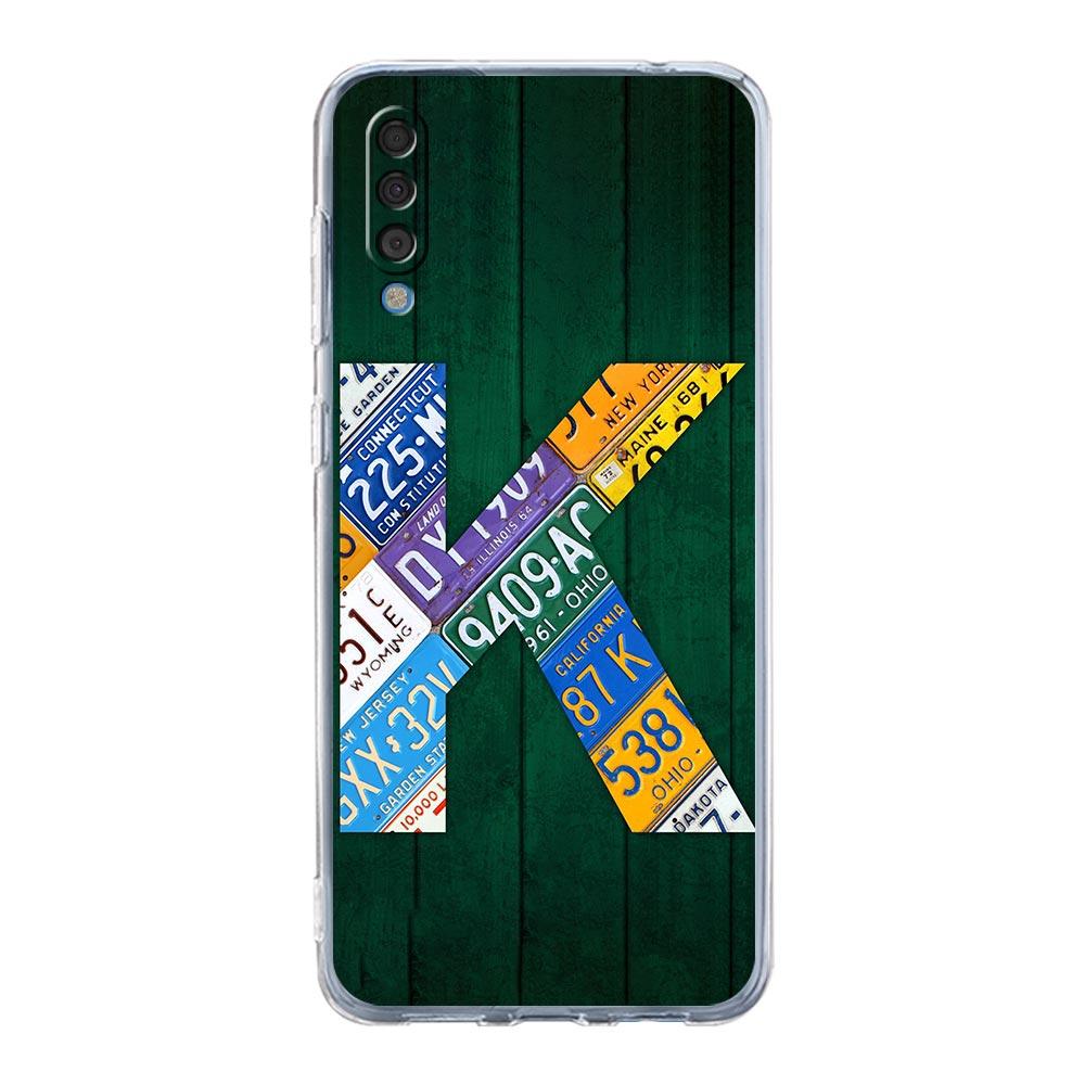 Phone Case For Samsung A14 A50 A70 A30 A40 A20E A10S A20S A02S A04S A12 A22 A32 A34 A42 A52 5G A54 wood License Letters Cover