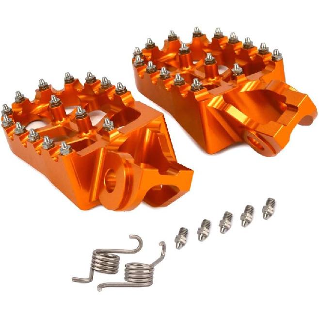 Motorcycle Footpegs Foot Peg Rest Pedals CNC for Dirt Bike 85-450 SX SXF EXC EXCF XC XCF 2016-2023 EC300 EC250F EC350F 21-23 Dirt Bike Orange