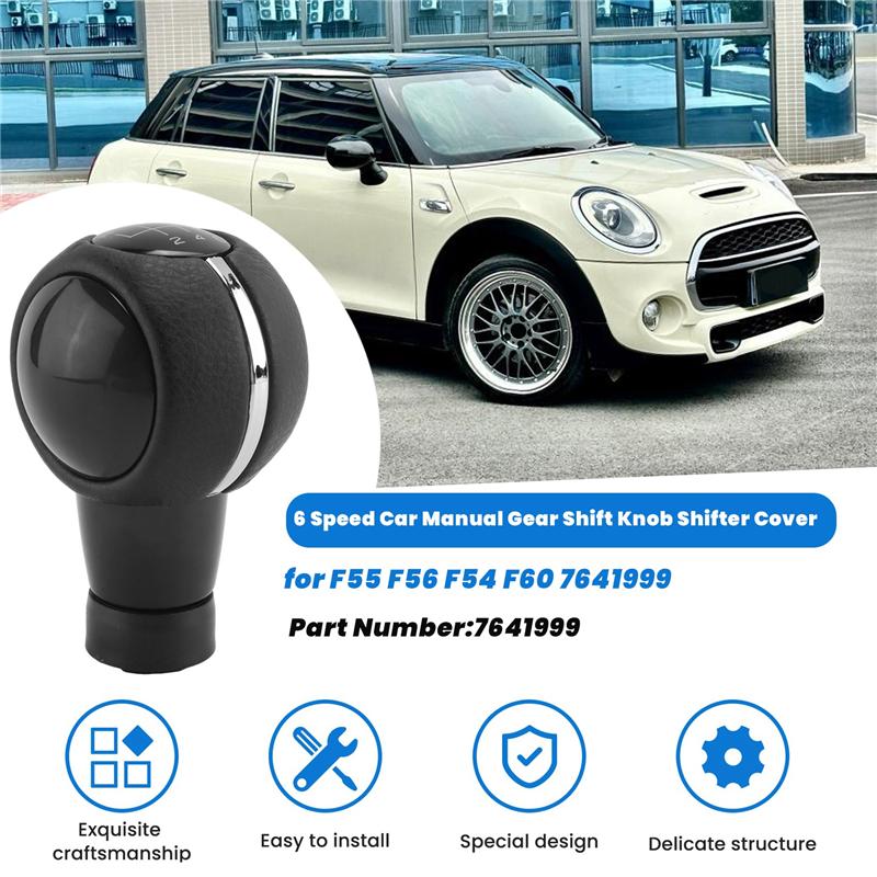 M63K-6 Speed Car Manual Gear Shift Knob Shifter Cover For Mini Cooper F55 F56 F54 F60 7641999