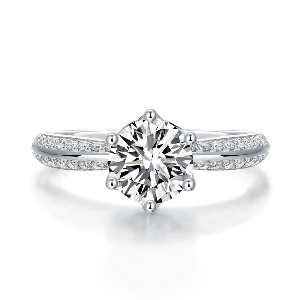 S925 Sterling Silver 1.5 Carat Moissanite Half-Mountain Ring