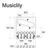 Musiclily Pro 10.8mm Modern Style Telecaster Bridge with Brass 6-Way Saddles for Telecaster-Style Electric Guitars, Chrome