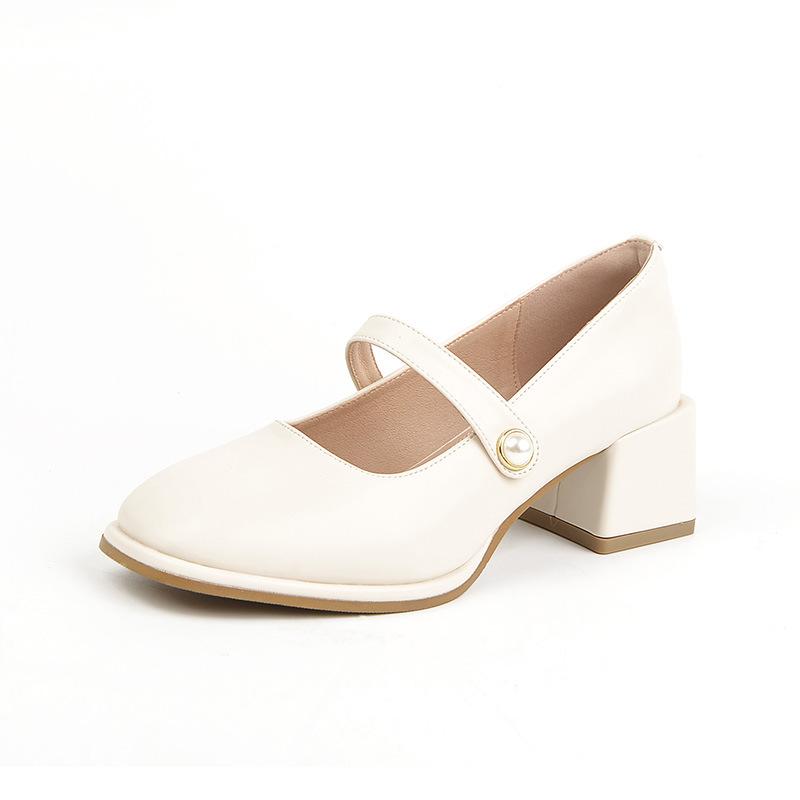 Delikata Damskor 2024 Vår Mary Jane Vintage damklack läderskor bekväma på fötterna