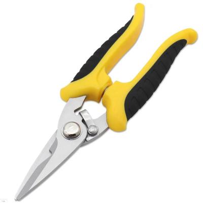 1 PCS Stainless Steel Electrician Scissors Multifunctional Hand Scissors Groove Wire Trimmer and Steel Sheet Electrician Tools
