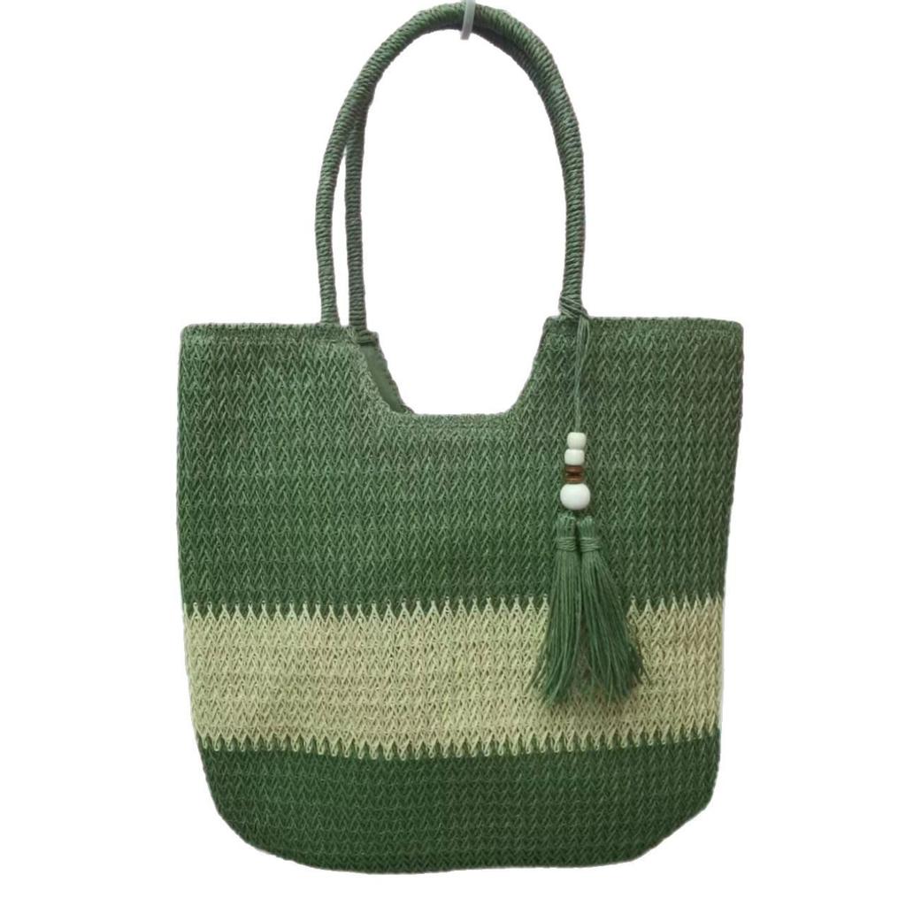 Straw Woven Bag Women's Bag Large Capacity 2025 New Spring Leisure Shoulder Portable Niche Design Tote Bag