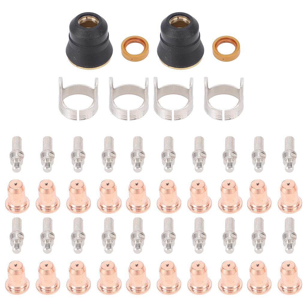 48 Pieces Set Cutting Torch Consumables IPT40 Tip Electrodes Nozzles Shield Cups Stand Off Guide