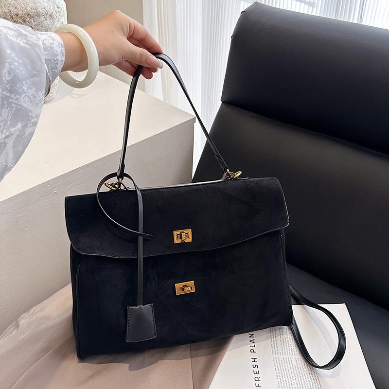 Rodeo Damen Handtasche aus echtem Leder, mattes Rindsleder, hochwertiges Gefühl, große Kapazität, Umhängetasche, Handtasche, Achseltasche 36*13*26