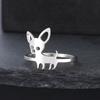 My Shape Chihuahua Dog Rings for Women Girls Stainless Steel Hollow Out Dog Puppy Animal Pets Finger Rings Fashion Jewelry Gifts