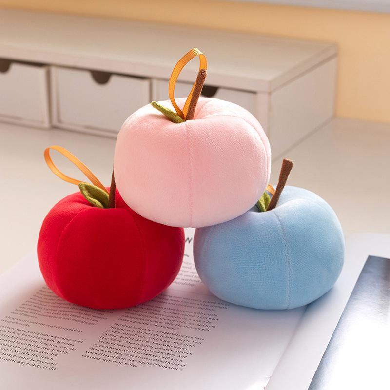 Dopamine Apple Plush Toy Pendant - Red, Green & Peace Apple for Creative Christmas Gift (Logo Customizable)