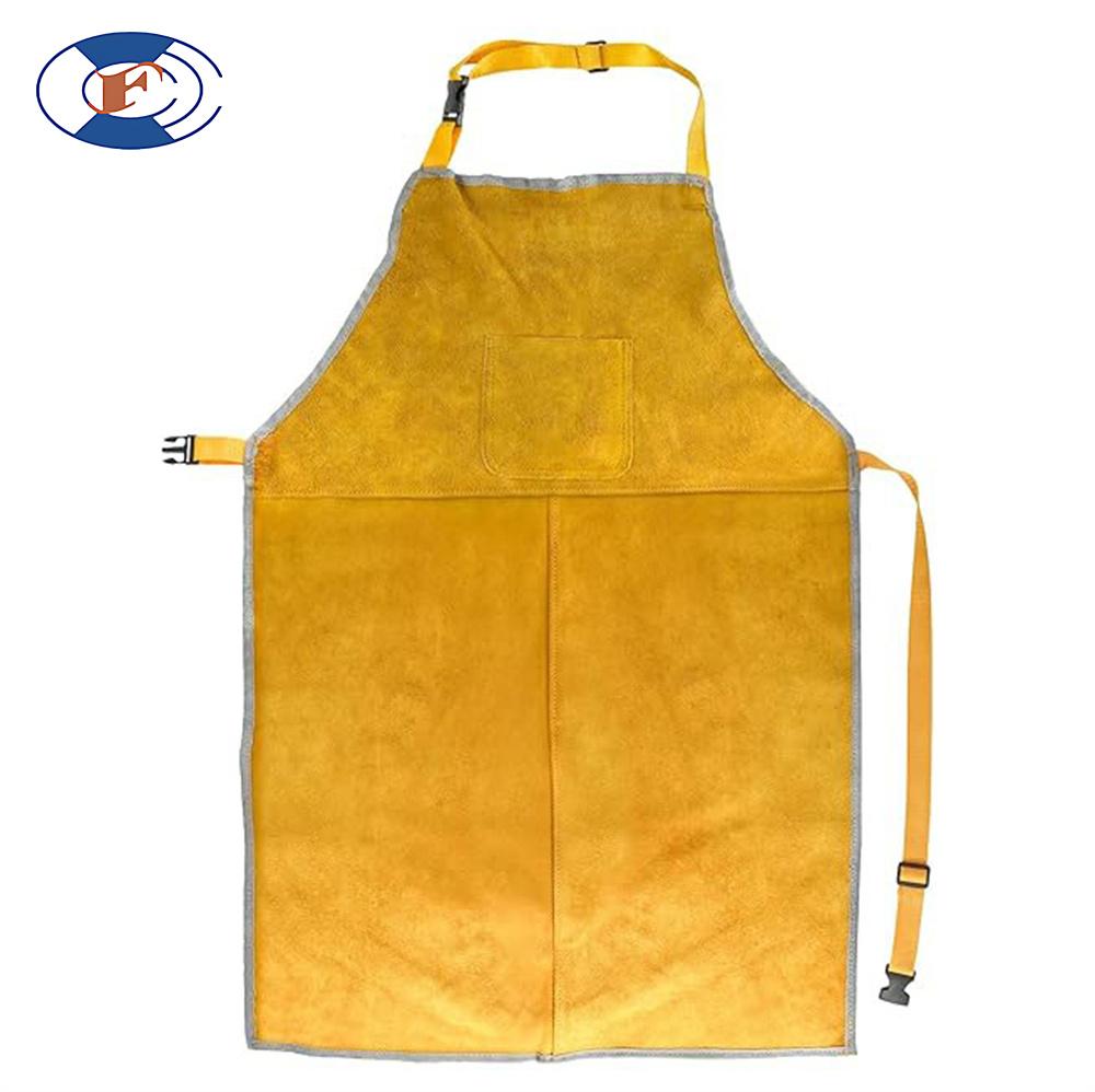 HF High Quality Heat Protective Industrial Welding Flame Resistant Leather Apron Customized